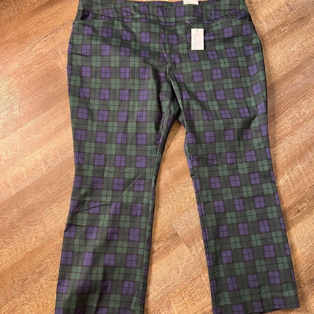 Croft & Barrow Effortless Stretch Blackwatch Bootcut Pants-Size 28W